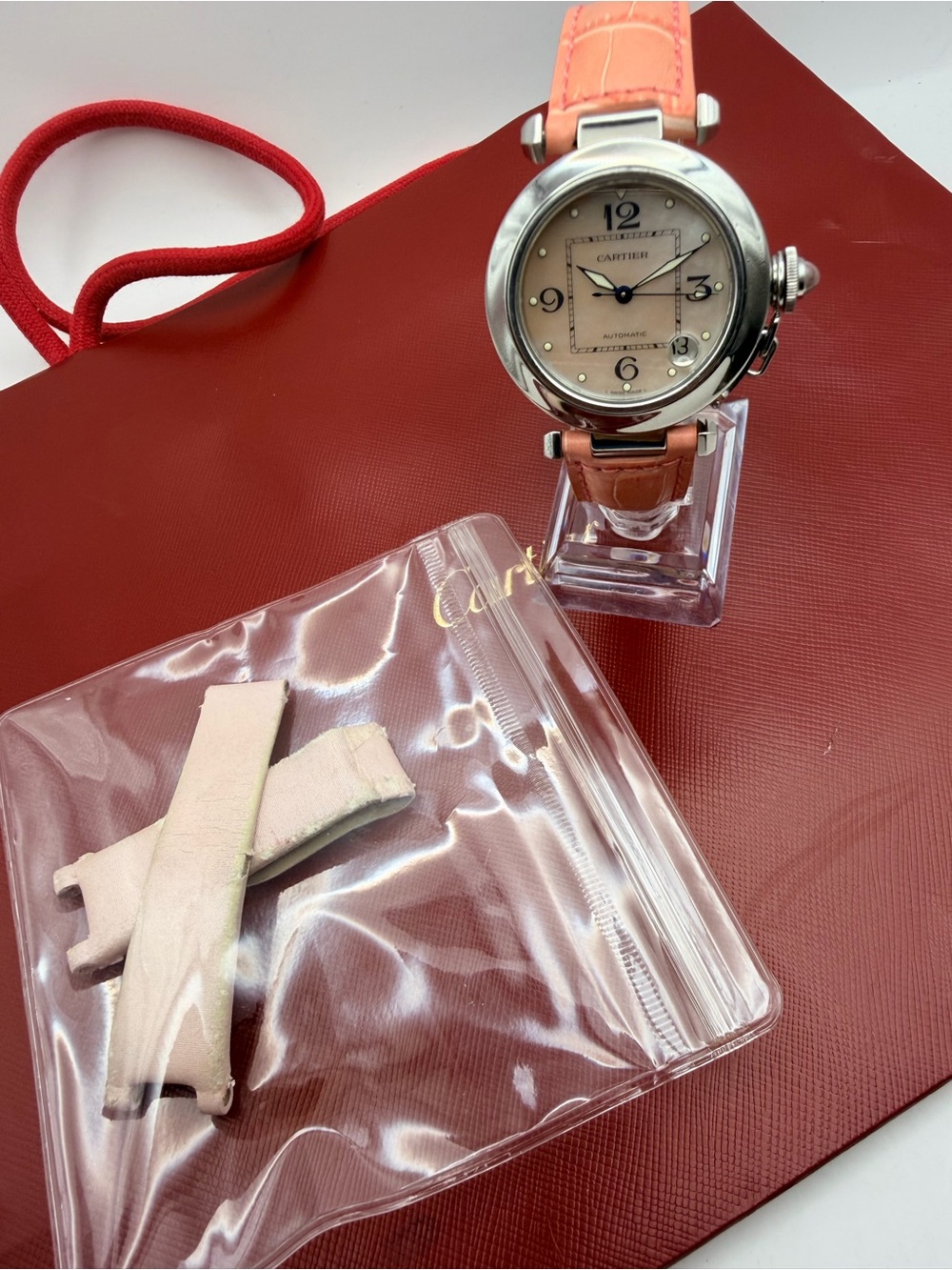 Cartier Pink Mother of Pearl Dial Automatic Pasha Watch - Picture 12 of 12